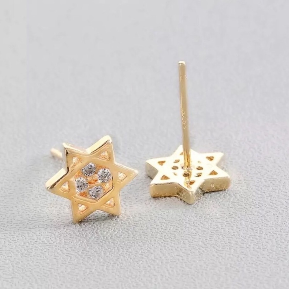 Petite Star of David Studs - Picture 3 of 8